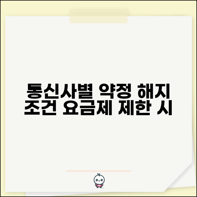 휴대폰 요금제 변경 제한당할때 | 이통사별 약정 해지 조건