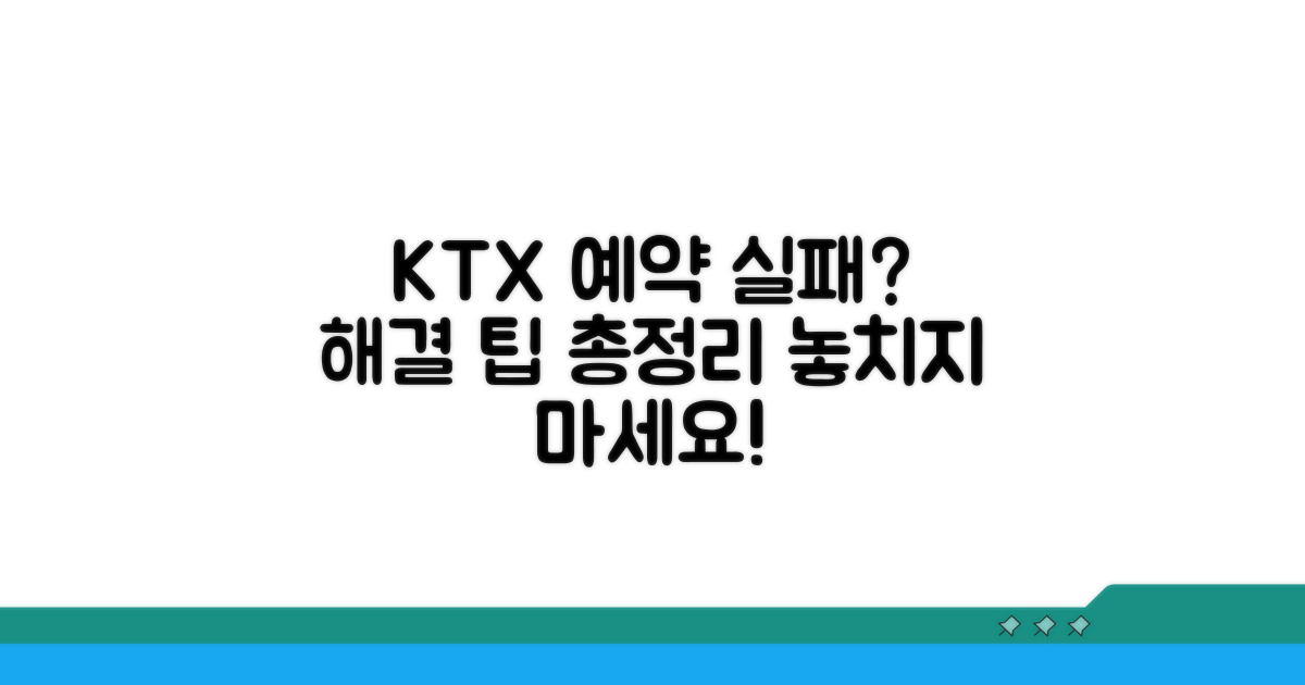 KTX 예약 실패 원인과 팁