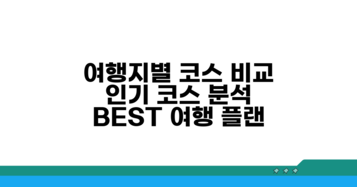 여행지별 인기 코스 비교 분석