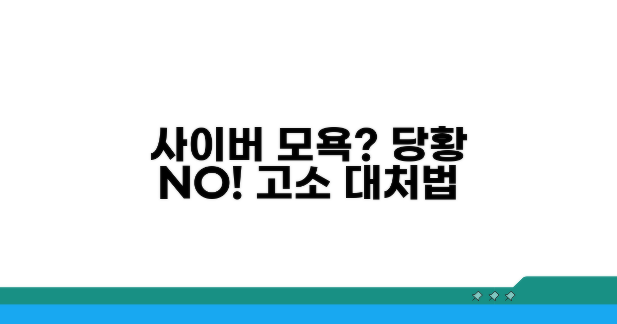 사이버 모욕 고소, 당황하지 마세요