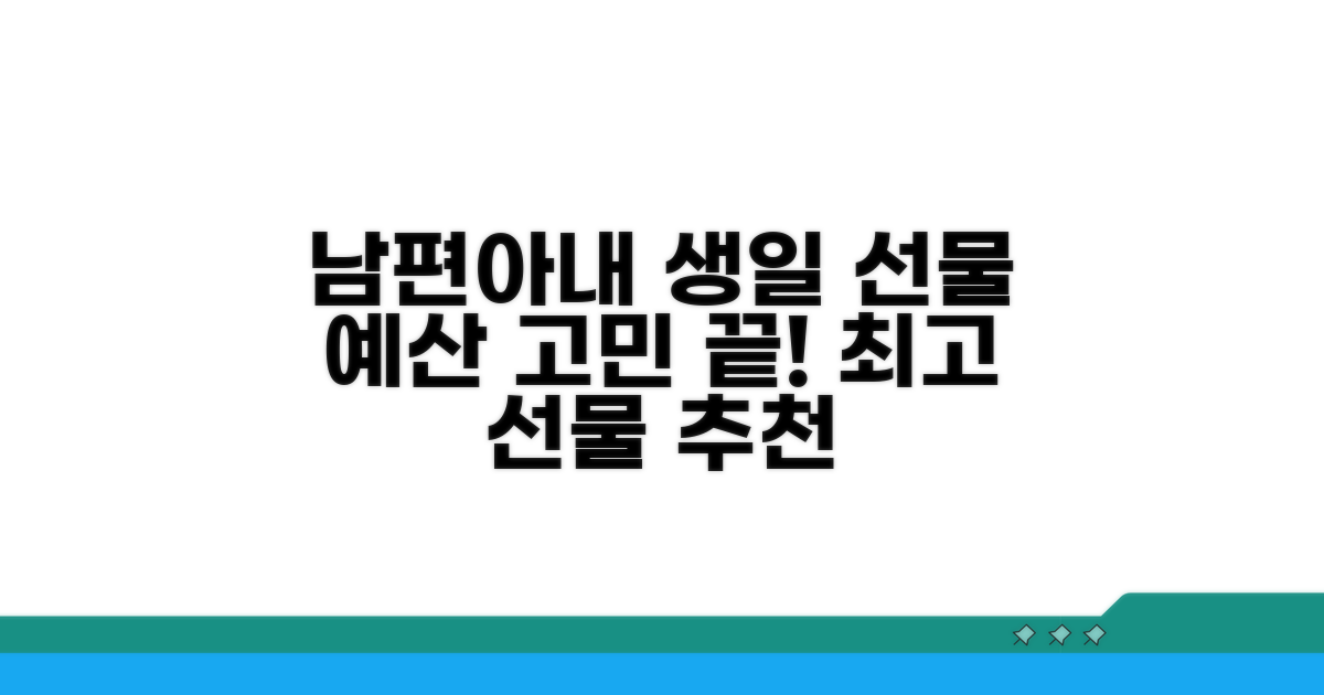 남편/아내 생일 선물 예산 가이드