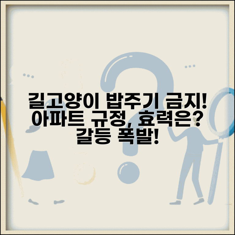 길고양이 급식 갈등 | 길냥이 밥주기 금지 아파트 규정 효력