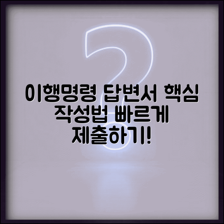 이행명령 답변서 작성법 | 이행명령 수령후 답변서 제출 방법