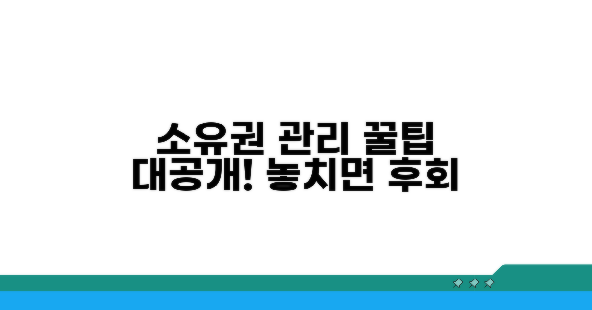 소유준 관리, 핵심 꿀팁 대공개