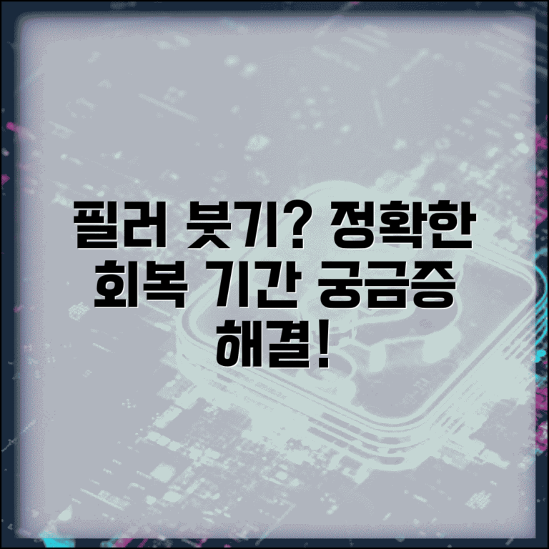 필러 부기 빠지는 시간 며칠 | 필러 붓기 회복 기간