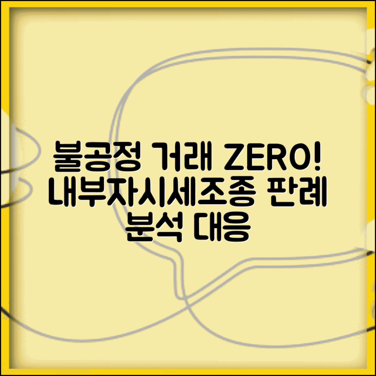 증권시장 불공정 행위 금지 사례 | 내부자거래·시세조종 판례 분석 및 대응 방안