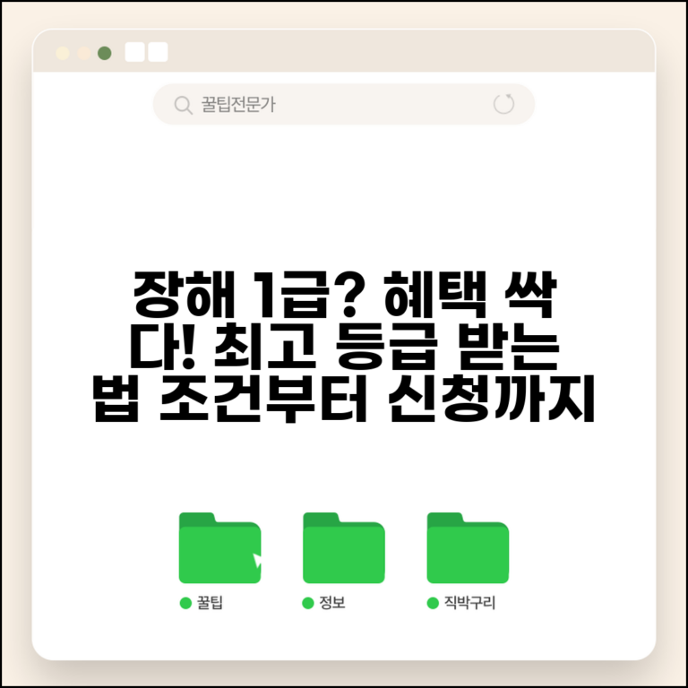장해등급 1급 기준 및 혜택 | 최고 등급 장해 인정 조건, 신청 절차 총정리