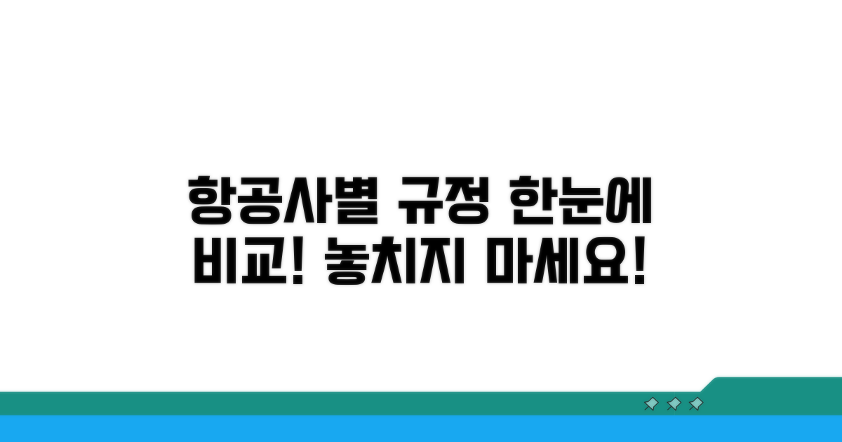 항공사별 규정 비교, 한눈에 정리!