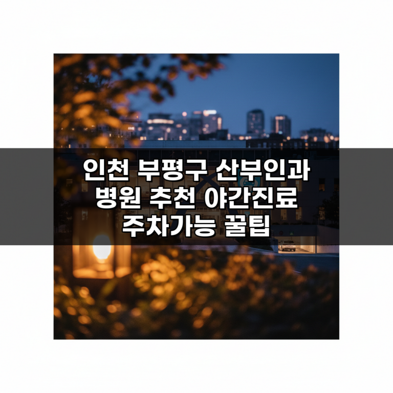 인천 부평구 산부인과 병원 추천 야간진료 주차가능 꿀팁