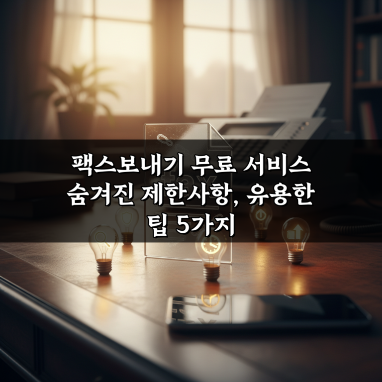팩스보내기 무료 서비스 숨겨진 제한사항, 유용한 팁 5가지