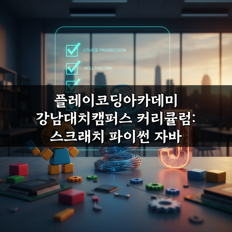 플레이코딩아카데미 강남대치캠퍼스 커리큘럼: 스크래치 파이썬 자바 과정 필수 체크리스트