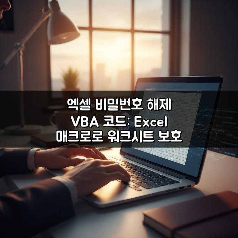 엑셀 비밀번호 해제 VBA 코드: Excel 매크로로 워크시트 보호 자동 해제하는 3가지 방법