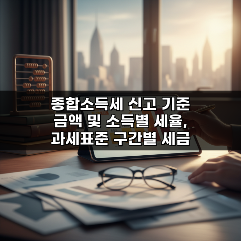 종합소득세 신고 기준 금액 및 소득별 세율, 과세표준 구간별 세금 계산법, 기준경비율 적용방법 완벽 가이드