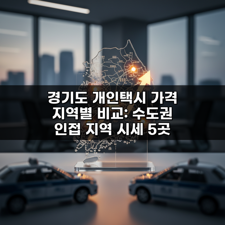 경기도 개인택시 가격 지역별 비교: 수도권 인접 지역 시세 5곳 분석