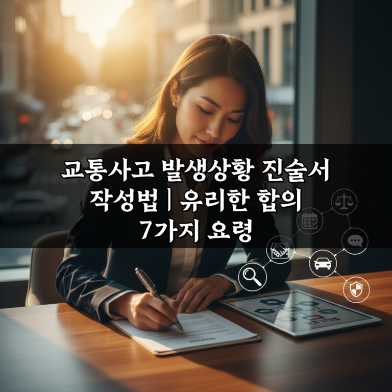 교통사고 발생상황 진술서 작성법 | 유리한 합의 7가지 요령