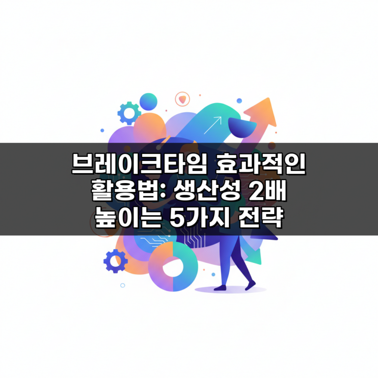 브레이크타임 효과적인 활용법: 생산성 2배 높이는 5가지 전략