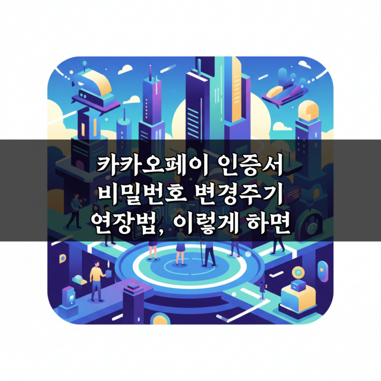 카카오페이 인증서 비밀번호 변경주기 연장법, 이렇게 하면 쉬워요!