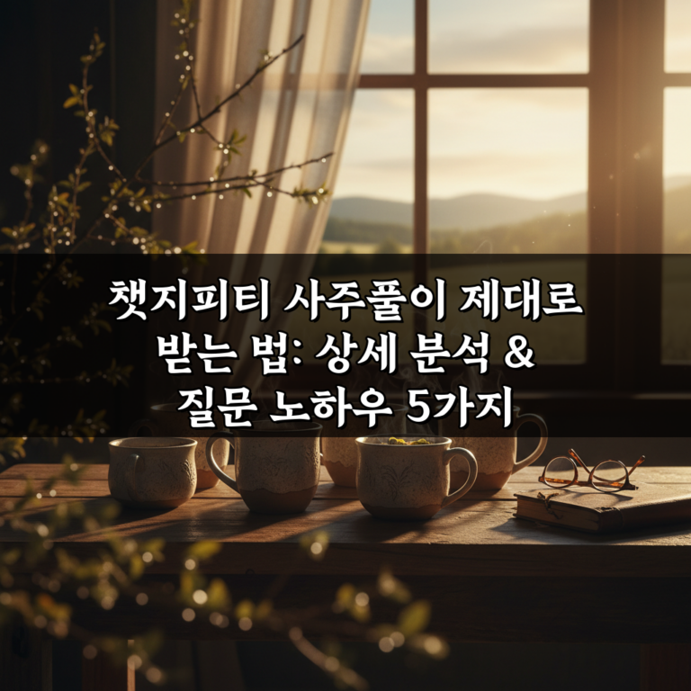 챗지피티 사주풀이 제대로 받는 법: 상세 분석 & 질문 노하우 5가지