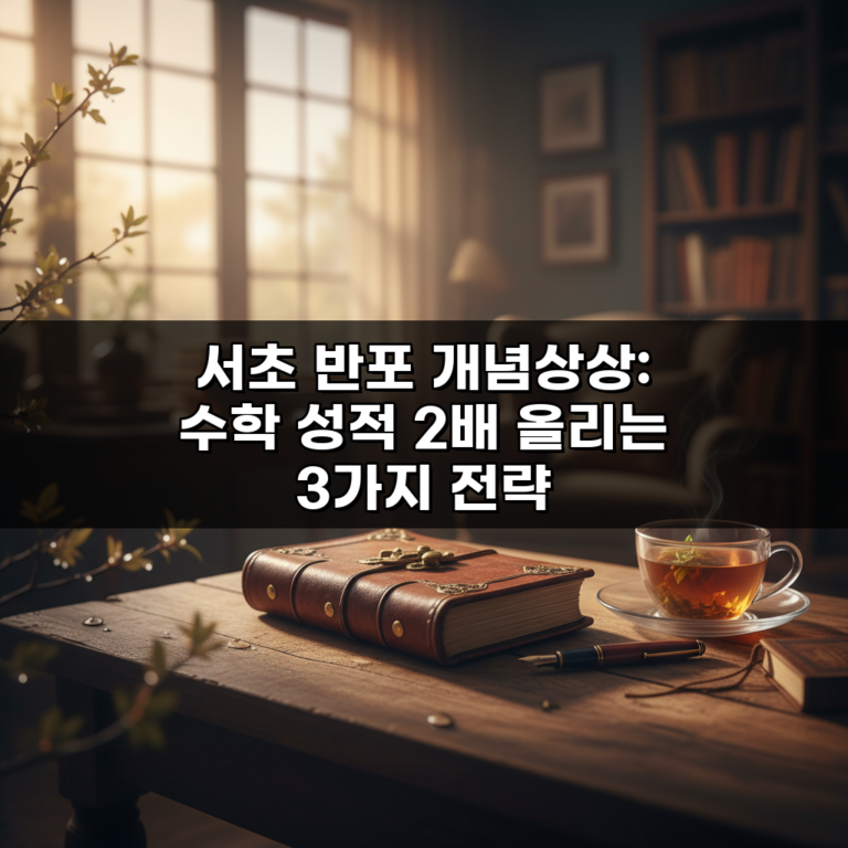 서초 반포 개념상상: 수학 성적 2배 올리는 3가지 전략 (수강료/내신/수능)
