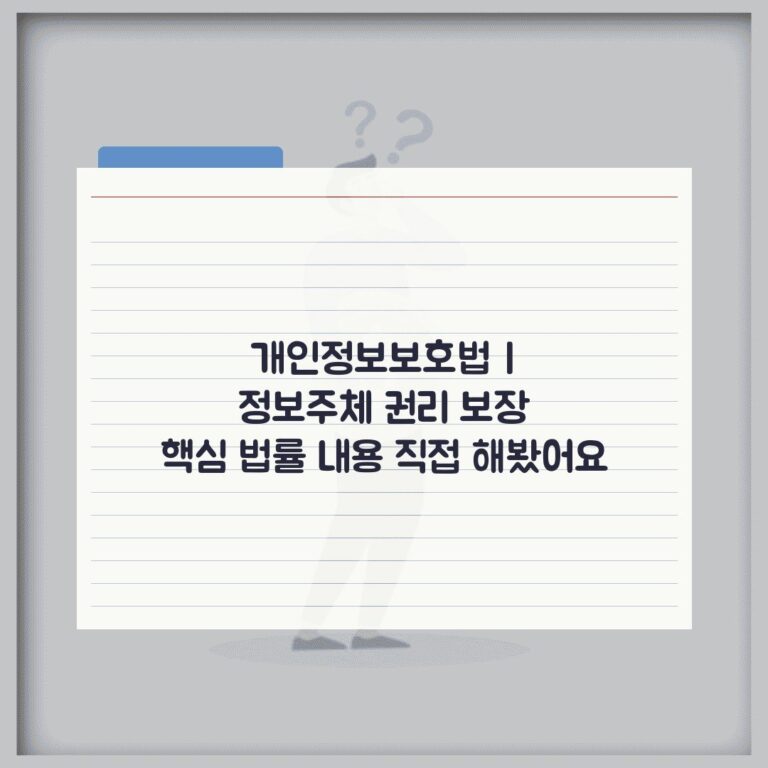 개인정보보호법 | 정보주체 권리 보장 핵심 법률 내용 직접 해봤어요