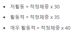 기초대사량 칼로리 계산 공식